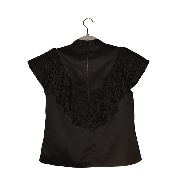 CROSBY BY MOLLIE BURCH NEW $168 Black Minnie Tank Flutter Sleeve Detail XXS - Picture 4 of 5
